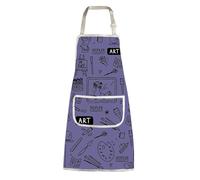 BNQL Tablier d'artiste de peinture avec poches - Cadeau pour les amateurs d'art - Cadeau pour enseignant d'art - Tablier de peintre, Tablier ART violet, L