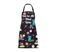 BNQL Tablier de cuisine avec poches « We're All Mad Here », Alice Gifts Tablier, L