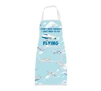 BNQL Tablier de pilote d'aviation, cadeaux pour pilotes, cadeaux « I Don't Need Therapy i Just Need To Go Flying » Tablier de cuisine d'avion, Tablier à bière écrevisse-b, L