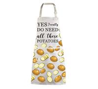 BNQL Tablier humoristique pour amateurs de pommes de terre avec inscription « I Really do Need all these Potatos », yes i really need all these potatoes, L