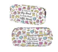 BNQL Trousse à crayons pour enseignant, cadeau de reconnaissance pour enseignant « It Takes a Big Heart to Help Shape Little Minds »