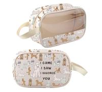 BNQL Trousse de maquillage caniche caniche cadeau pour les amoureux des chiens - Cadeau pour propriétaire de caniche avec inscription « I came i saw i ignored you caniches » - Pochette zippée