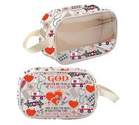 BNQL Trousse de maquillage pour infirmière chrétienne avec inscription « God Called Me to Be a Nurse » - Cadeau d'infirmière - Transparent