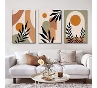 BNREDA Lot de 3 posters bohémiens, images abstraites sur toile, décoration murale géométrique moderne, pour salon, chambre - Sans cadre (C, 20x30cm*3, Non encadré)