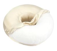 BNRendles Coussin de piercing d'oreille en satin avec housse amovible et trous d'oreille pour douleurs aux oreilles - Pour les personnes dormant sur le côté - Lavables - Grand coussin en forme de