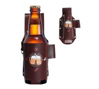 BNREOZA 1 Piece Belt Beer Holster, Leather Beer Bottle Holder, Beer Can Drink Holder, Beer Holster Beer Belt as a creative gift for men, easy to carry, free hands