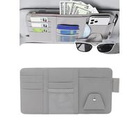 BNREOZA 1 Piece Car Sun Visor Organiser,Multi-functional Storage Clip,Car Interior Leather Organiser,Car Decorative Products,For Sunglasses Holder,Card Clip,Multi-functional Storage Bag