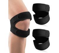 BNREOZA 2 pcs patella knee support, double patellar tendon support band with gel pads, adjustable neoprene knee band for runners to relieve knee pain, arthritis