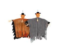 BNREOZA 2 Piece Halloween Hanging Skull Ghost, Halloween Decoration, 45cm, Hooded Robe Gauze Skull, Outdoor Hanging Ghost Decoration Garden Decoration