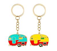 BNREOZA 2 Pièces Porte-clés Caravane Vintage, Accessoires Porte-clés Caravane pour Roulottes de Voyage, Porte-clés Campervan Personnalisé, Porte-clés Caravane Vintage, Porte-clés Caravane en Métal