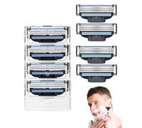 BNREOZA 8 Pieces For Lames de rasoir Mach 3, Lames de rasoir de remplacement, Rasoir de sécurité pour Mach Lames de rasoir pour hommes pour le nettoyage de la barbe et des poils du corps