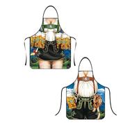 BNREOZA Tablier Oktoberfest 2 pièces, tablier de cuisine ajustable, tablier de cuisine, tablier de travail, tablier de peinture, tablier de jardinage, art de la céramique