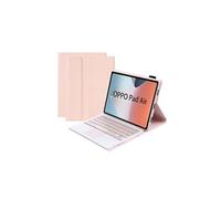 ZURSANA BNS1 étui clavier Bluetooth pour Oppo Pad Air, couverture Touchpad amovible, coque mince en cuir TPU avec Stand-Rose