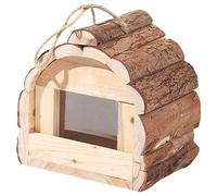 bnsggl Abri à oiseaux à suspendre pour jardin, maison d'élevage d'oiseaux en bois fait à la main pour l'extérieur