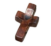 bnsggl Croix de poche portable en bois pour prière - Jouet anti-stress - Cadeau d'encouragement