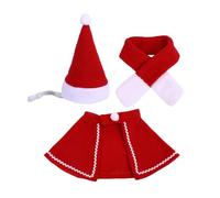 bnsggl Ensemble bonnet de Père Noël avec cape et écharpe pour Noël, fête espiègle pour animal domestique, cape rouge et blanche avec sangle de cou réglable
