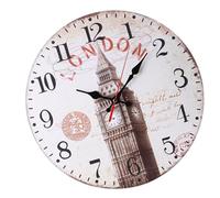 bnsggl Horloge murale silencieuse en bois rond pour chambre à coucher ou bureau