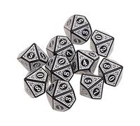 bnsggl Lot de 10 dés polyédriques en acrylique D10 à 10 faces pour jeux de mathématiques