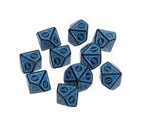 bnsggl Lot de 10 dés polyédriques en acrylique D10 à 10 faces pour jeux de mathématiques