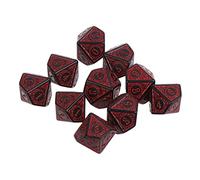 bnsggl Lot de 10 dés polyédriques en acrylique D10 à 10 faces pour jeux de mathématiques