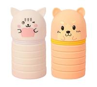 bnsggl Lot de 2 trousses à crayons télescopiques en silicone avec fermeture éclair pour étudiants, Jaune et blanc, Trousses à crayons