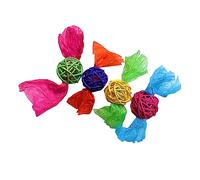 bnsggl Lot de 4 jouets à mâcher pour oiseaux en forme de petite cage à perroquet en rotin résistant pour animaux domestiques