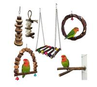 bnsggl Lovebirds Perchoir en bois pour perroquets