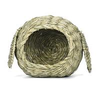 bnsggl Maison en herbe pour tissage naturel à la main, lit d'herbe, pliable, cachette pour hamsters