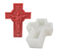 bnsggl Moule à bougie en forme de croix religieuse pour bougies en gypse, décorations d'intérieur, résine époxy