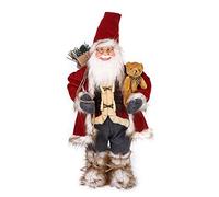 bnsggl Père Noël en fourrure pour décoration de fenêtre 30/45/60 cm
