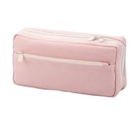 bnsggl Trousse à crayons en toile, compartiments en toile, trousse à crayons avec fermeture éclair, sac de rangement cadeau pour étudiants, rose, Trousses à crayons