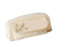 bnsggl Trousse à crayons en toile, trousse de papeterie pour filles, trousse à crayons en toile, grande capacité, organiseurs de stylos, beige, Trousses à crayons