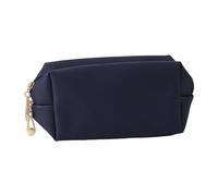 bnsggl Trousse à crayons, grande capacité, légère en polyuréthane, double fermeture éclair, trousse à stylos, trousse de papeterie, sac de rangement pour cosmétiques, bleu marine, Trousses à crayons