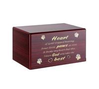 bnsggl Urne élégante en bois pour animaux de compagnie - Pour chiens et chats - Récipient à cendres pour animaux domestiques - Avec mot - Cadeau commémoratif