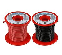 BNTECHGO Bobine de fil de cuivre étamé flexible de calibre 16 revêtu de silicone, rouge et noir, 15,2 m