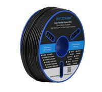 BNTECHGO Bobine de fil de cuivre étamé flexible en silicone de calibre 10 - 76,2 m - Noir - 10 AWG