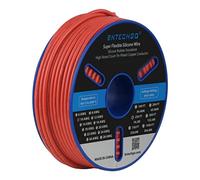 BNTECHGO Bobine de fil de cuivre étamé flexible en silicone de calibre 10 - 76,2 m - Rouge - 10 AWG