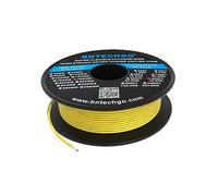 BNTECHGO Bobine de fil de cuivre étamé flexible en silicone de calibre 18 - Jaune - 76,2 m