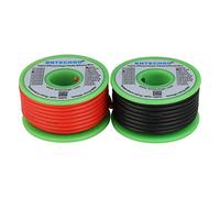 BNTECHGO Bobine de fil en silicone de calibre 16 - 15,2 m - Ultra flexible - Haute température - 200 degrés C - 600 V - 16 AWG - 252 brins de fil de cuivre étamé - 7,6 m - Noir et 7,6 m - Pour modèle