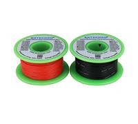 BNTECHGO Bobine de fil en silicone de calibre 24 - Ultra flexible - Haute température - 200 degrés C - 600 V - 24 AWG - 40 brins de fil de cuivre étamé - 15,2 m noir et 15,2 m rouge