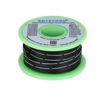 BNTECHGO Câble de ruban en silicone de calibre 28 fil de cuivre 4P câble plat 28 AWG souple en caoutchouc de silicone souple fil parallèle fil fil haute température 200 °C 600 V 4 broches Noir 7,6 m