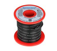 BNTECHGO Câble ruban en silicone de calibre 24 - Fil de cuivre 4P - Câble plat 24 AWG - Flexible en caoutchouc de silicone souple - Fil parallèle - Fil de cuivre étamé - 4 broches - Noir - 7,6 m