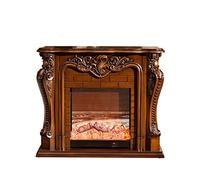 BNUTFRDD Faux Feu Foyer électrique encastrable for Salon, décoration, cheminée chauffante, Manteau en Bois, LED Optique, Flamme Artificielle émulationnelle Meubles de Salon(Brown,with Heater)