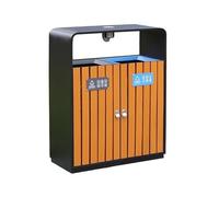 BNUTFRDD Poubelle d'extérieur en acier, plastique, Classification du bois, poubelle verticale, parc scolaire Poubelle(A)