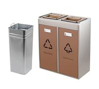 BNUTFRDD Poubelle extérieure en acier inoxydable, poubelle rotative avec cendrier, d'assainissement adaptée aux centres commerciaux de l'hôtel Poubelle(F)