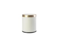 BNUTFRDD Poubelle Poubelle ménagère légère de style luxueux avec couvercle, grand panier à papier rond double couche et bord doré diamètre for cuisine, salon, bureau Corbeille à Déchets(White,10L)