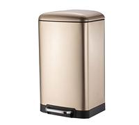 BNUTFRDD Poubelle Super grande capacité Poubelle à pied en acier inoxydable Can Bureau Salon Chambre coucher Cuisine Salle de bain Corbeille avec couvercle 20L / 30L Corbeille à Déchets(Gold,30L)