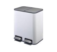 BNUTFRDD Poubelle Tri Poubelle Ménage Cuisine Séparation En Acier Inoxydable Pédale Salon Avec Couvercle Double Seau Pied Grand Corbeille à Déchets(24L D)