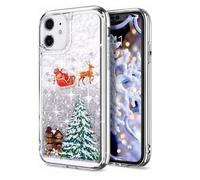 Bnvdfre Coque de protection pour Samsung Galaxy A35 - En TPU transparent à paillettes 3D - Sables mouvants et liquide - Fine - En TPU transparent - Avec motif de Noël - Argenté