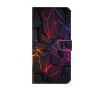 Bnvdfre Étui de protection à rabat en cuir synthétique pour Xiaomi Redmi Note 14 5G - Avec compartiment pour cartes - Magnétique - Avec compartiment pour cartes - Rouge craquelé